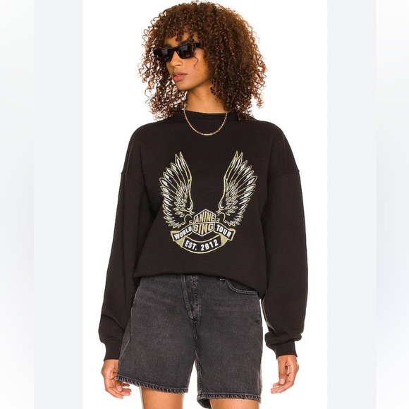 Anine Bing Black Kenny Sweatshirt World Tour size XS - Picture 1 of 6